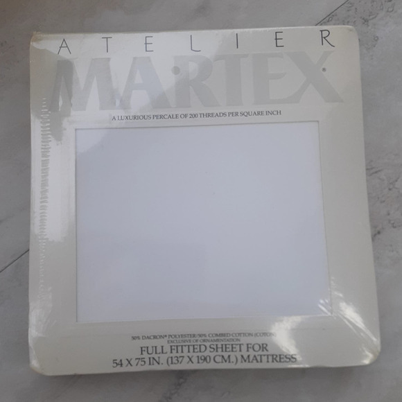 Vintage Atelier Martex Flat & Fitted Sheet Percale 200 Thread Count Full Size - Picture 2 of 6